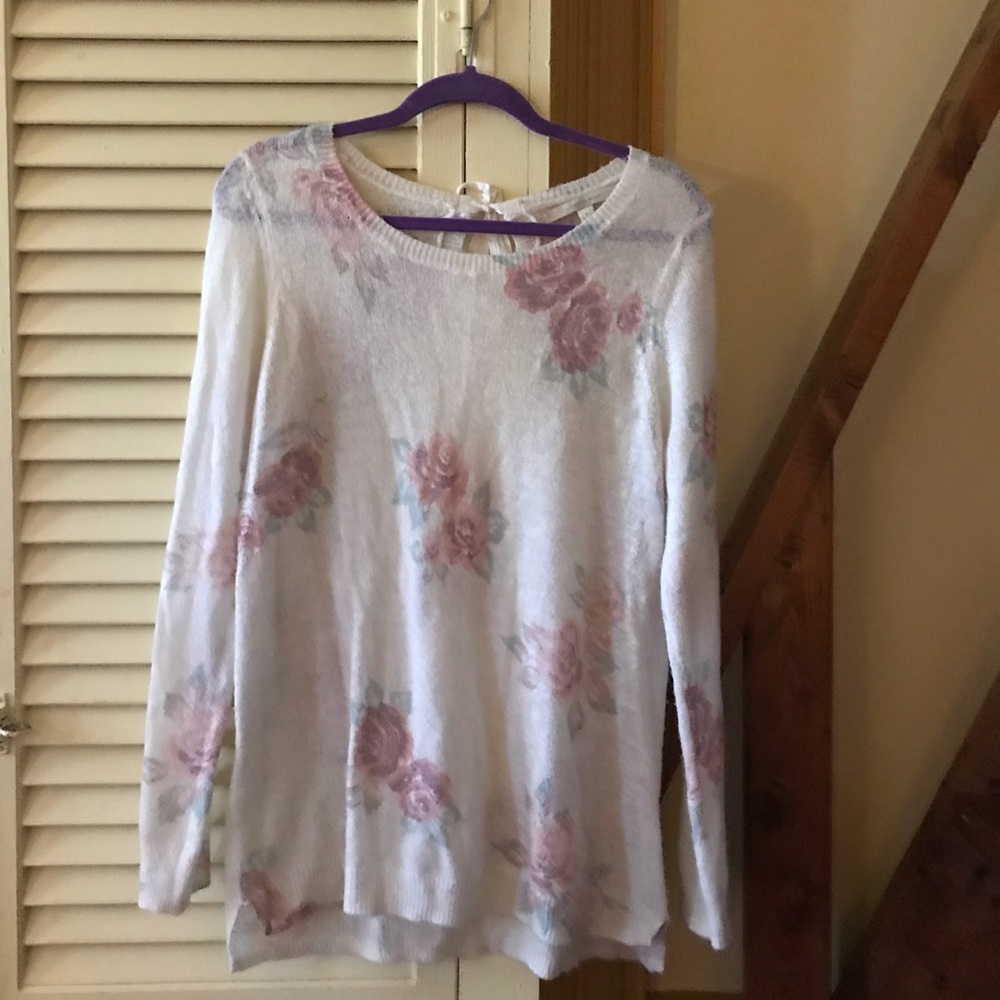 🌹Lauren Conrad Rose Long-Sleeve Sweater Top